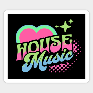 HOUSE MUSIC  - Y2K Retro Heart (black/lime/pink) Magnet